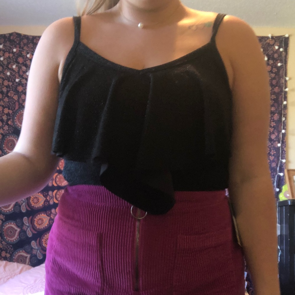 Shimmery black onesie tank